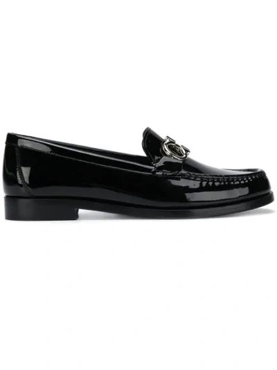 Shop Ferragamo Gancio Horsebit Loafers In Black