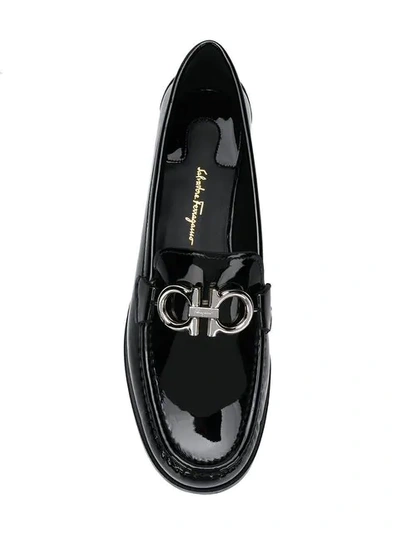 Shop Ferragamo Gancio Horsebit Loafers In Black