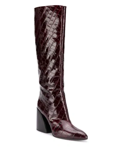 Shop Chloé Wave Knee-high Boots In Purple