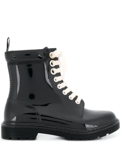 Shop Sergio Rossi Lace Up Boots In Black