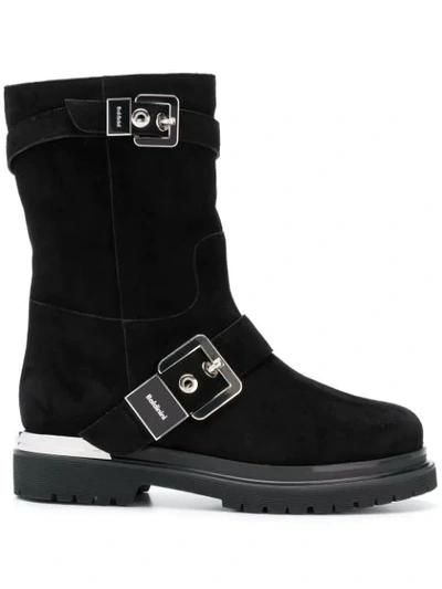 Shop Baldinini Silver Buckled Boots In Black