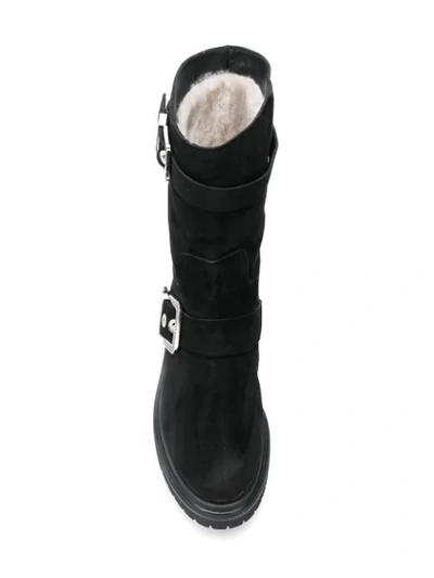 Shop Baldinini Silver Buckled Boots In Black