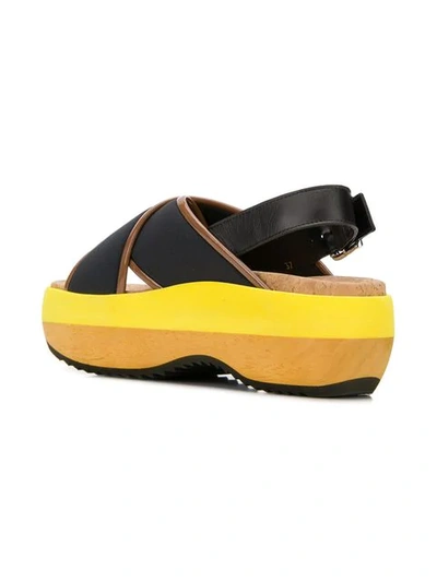 Shop Marni Wedge Sandals In Black