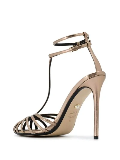 Shop Alevì Stella Sandals In Gold