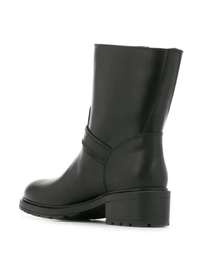 Shop Hogan Buckled Biker Boots In Black