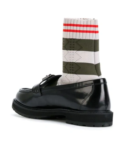 Shop Fendi Loafer Sock Boots In Black