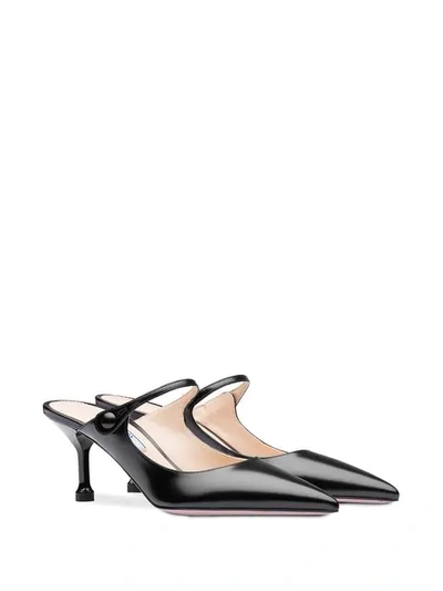 Shop Prada Slip-on Pointed Mules In Black