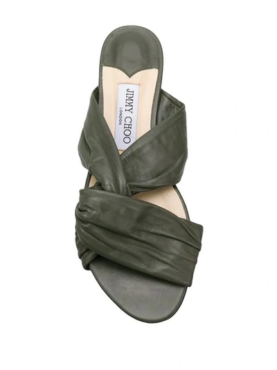 Shop Jimmy Choo Lela Flat Sandals In Green