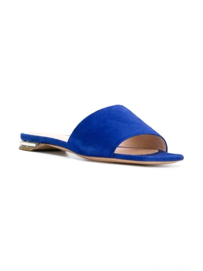 Shop Nicholas Kirkwood Casati Pearl Slides In Blue