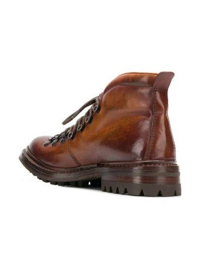 OFFICINE CREATIVE LACE-UP ANKLE BOOTS - 棕色