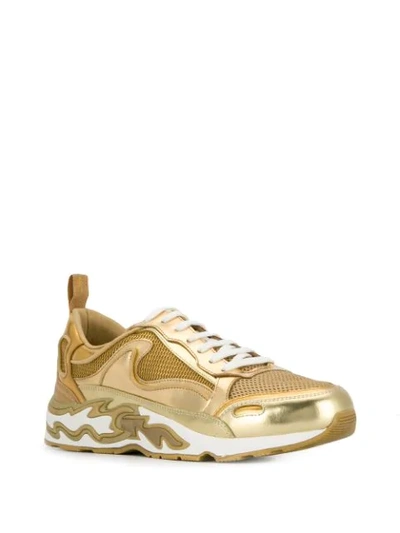 Shop Sandro Flame Sneakers In Gold