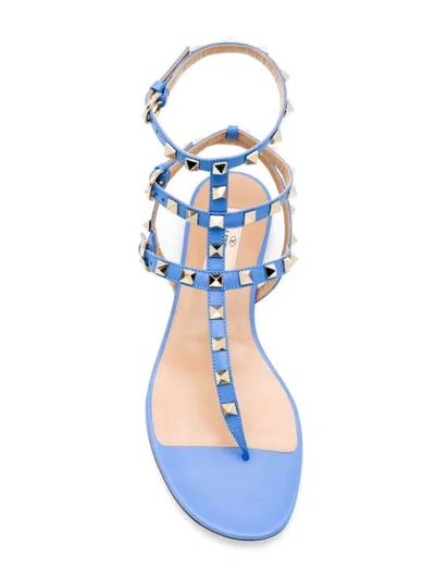 Shop Valentino Garavani Rockstud Sandals In Blue