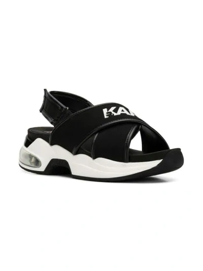 Shop Karl Lagerfeld Ventura Karlx X Strap Slides In Black