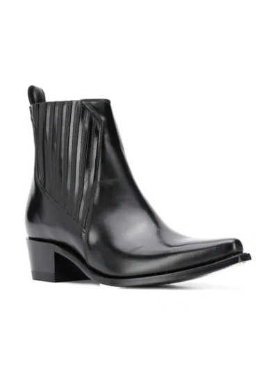 Shop Valentino Garavani Pointed Toe Ankle Boots In 0no Nero