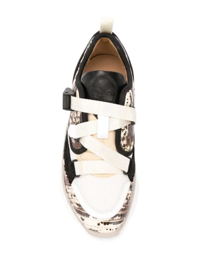 Shop Chloé Sonnie Raised Sole Trainers In Neutrals