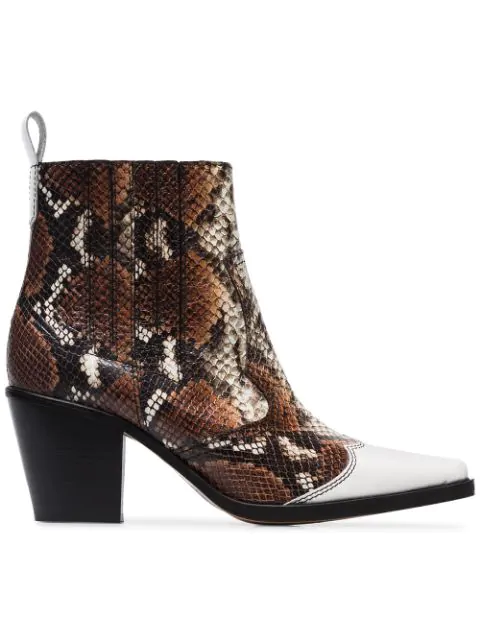 ganni snakeskin boots