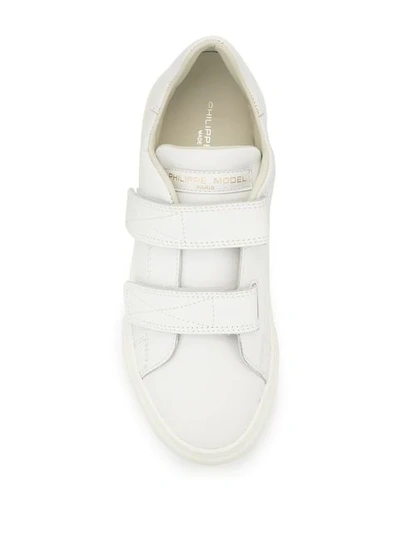 PHILIPPE MODEL TOUCH-STRAP LOW-TOP SNEAKERS - 白色
