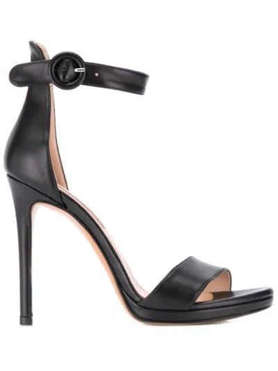 Shop Albano Ankle Strap Sandals In Black