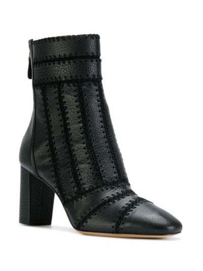 Shop Alexandre Birman Stitch Detail Ankle Boots - Black
