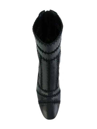 Shop Alexandre Birman Stitch Detail Ankle Boots - Black