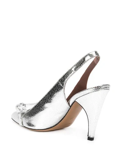 Rayne Lucite Sling Back Pumps In Silver
