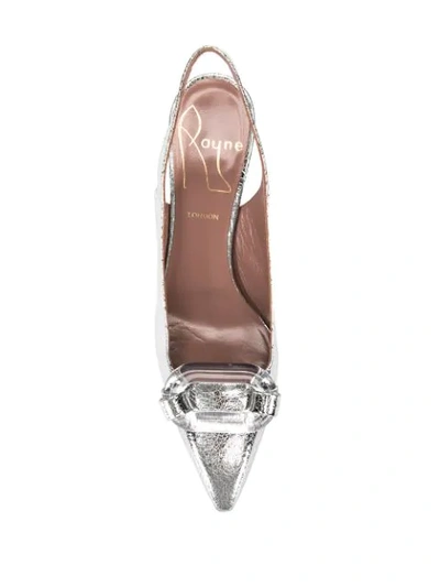 Rayne Lucite Sling Back Pumps In Silver