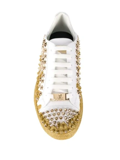 Shop Philipp Plein Low-top Studded Sneakers In White