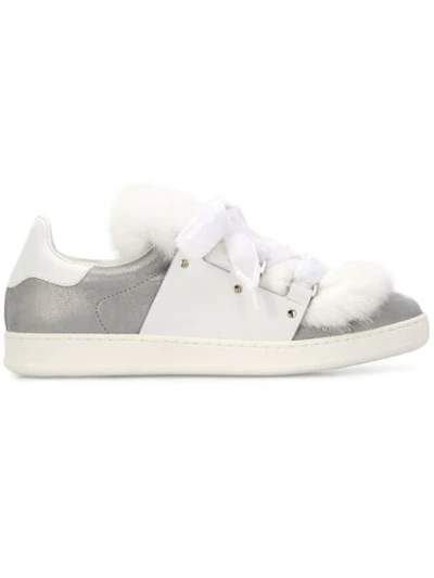 Shop Moncler Contrast Low-top Sneakers In White