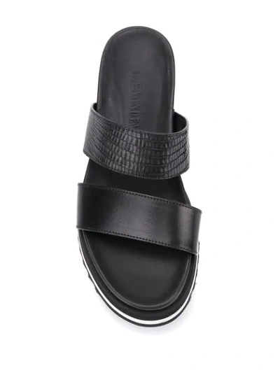 Shop A.f.vandevorst Crocodile Effect Strap Sandals - Black