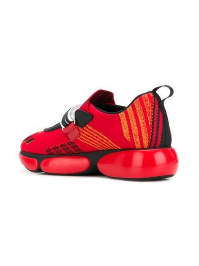 Shop Prada Sock Knit Sneakers In Red