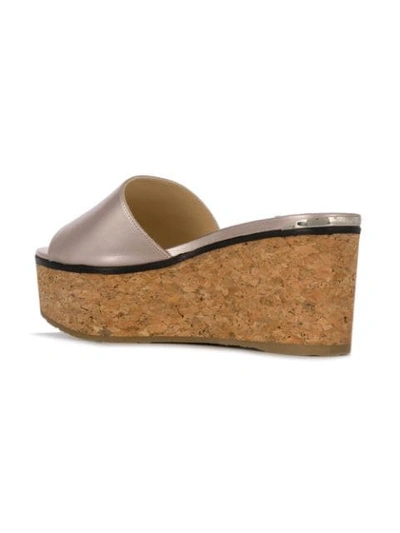 Shop Jimmy Choo Deedee 80 Wedge Sandals In Metallic