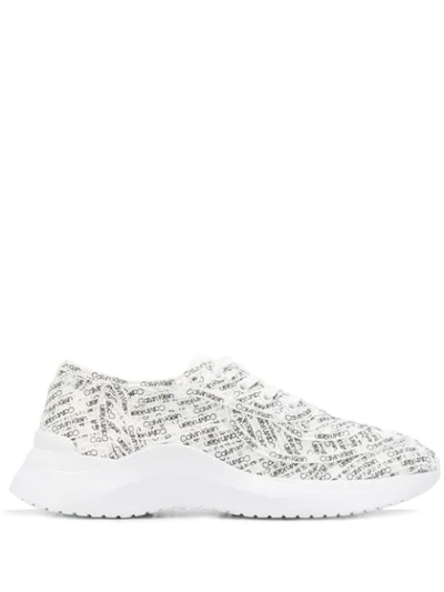 Shop Calvin Klein Logo Sneakers In White