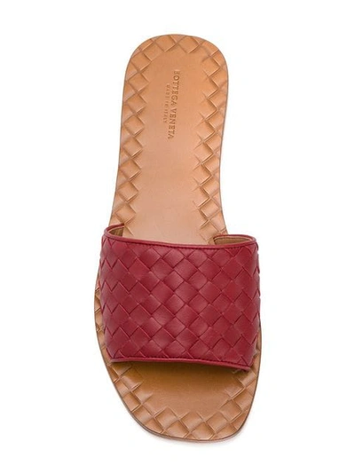 Shop Bottega Veneta Woven Sandals In Red