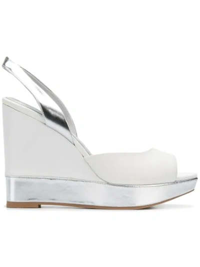 Shop Versus Wedge Sandals - White