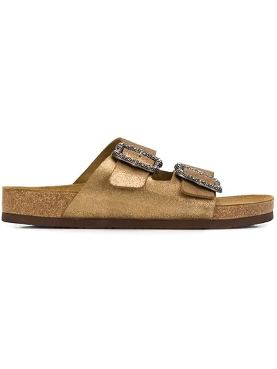 Shop Marc Jacobs Metallic-sandalen Mit Schnalle