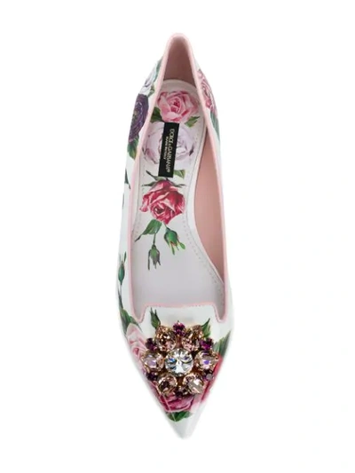 Shop Dolce & Gabbana Bellucci Ballerinas In White