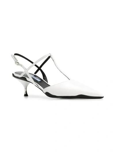 Shop Prada Opanca Slingback Pumps In White