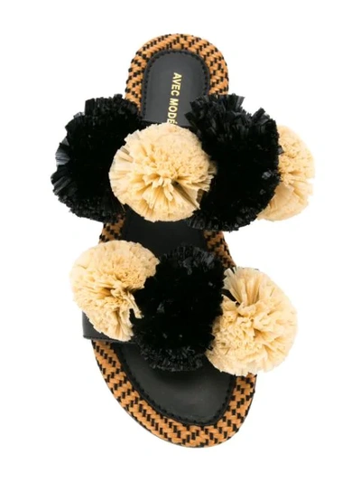 Shop Avec Modération Pom Pom Slippers In Red