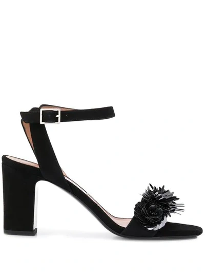 Shop Tabitha Simmons Lilian Floral Sequin Sandals In Black