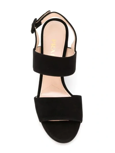 Shop Prada Chunky Heel Sandals In Black