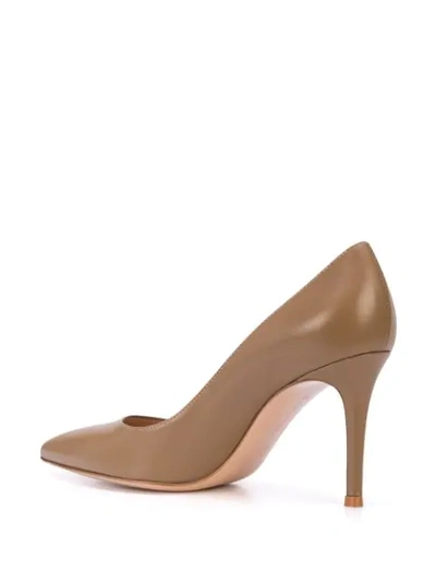 Shop Gianvito Rossi Pointed Toe Pumps In Brown