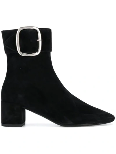 Shop Saint Laurent Joplin 50mm Buckle Detail Boots In Black