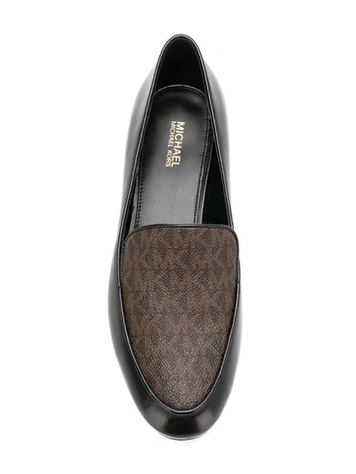 Shop Michael Michael Kors Monogram Print Loafers In Black