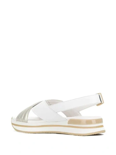 Shop Hogan H222 Sandals In White