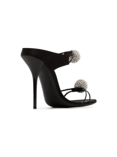 Shop Saint Laurent Pierre 110 Satin And Leather Crystal Ball Shoes In Black