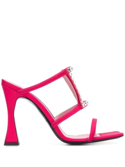 Shop Les Petits Joueurs Hoya Embellished Heeled Sandals In Pink