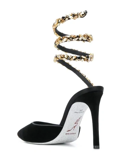 Shop René Caovilla Crystal Snake Pumps In Black