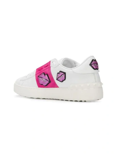 Shop Valentino Garavani Open Lips Sneakers In White