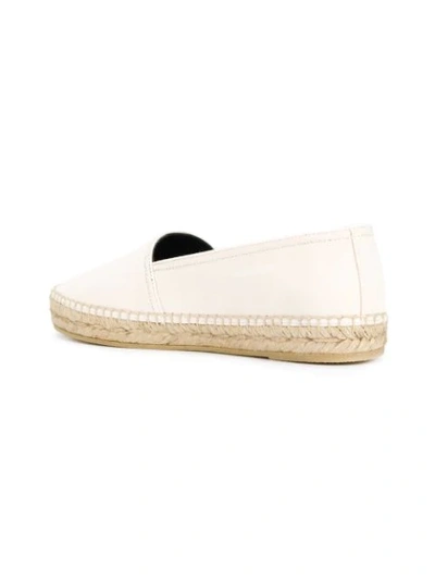 Shop Saint Laurent Logo-embroidered Espadrilles In Neutrals