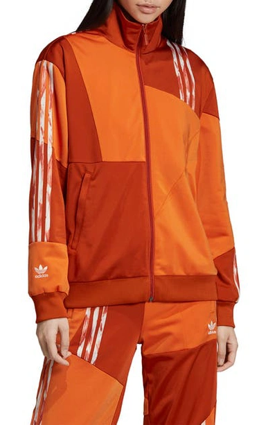 Shop Adidas Originals Danielle Cathari Firebird Recycled Tricot Track Jacket In Orange/ Fox Red/ Chalk White